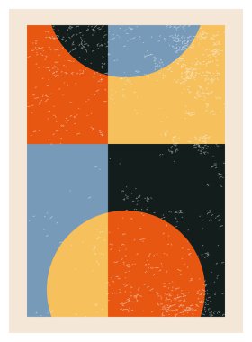 En az 20 'lik geometrik tasarım posteri, ilkel şekilli vektör şablonu