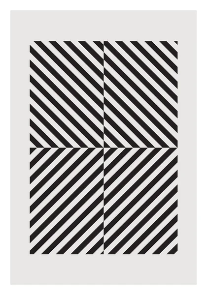 Minimální 20s geometrický design plakát, vektorová šablona s primitivními tvary — Stockový vektor