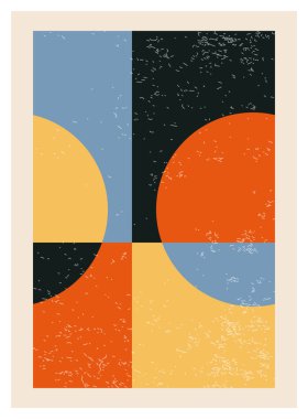 En az 20 'lik geometrik tasarım posteri, ilkel şekilli vektör şablonu