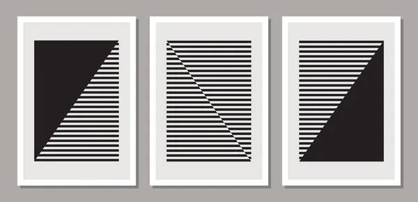 Set di poster di design geometrico minimale anni '20 con forme primitive — Vettoriale Stock