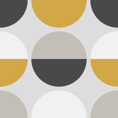 Şirin İskandinav geometrik desenli yarım daireli nötr renklerde.
