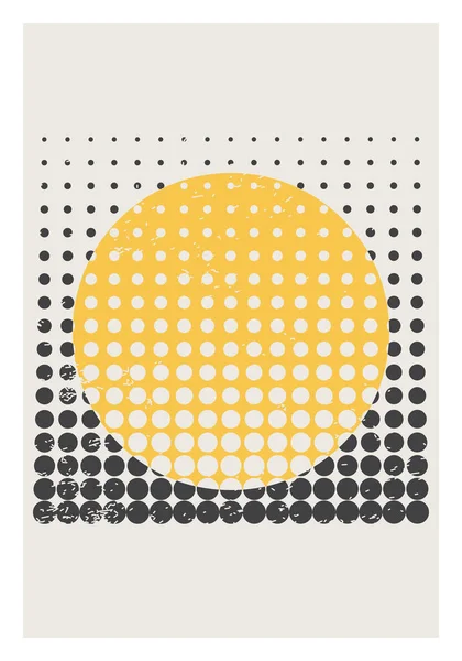 Cartaz de design geométrico mínimo de 20s, modelo vetorial com formas primitivas — Vetor de Stock