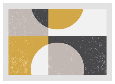 Minimalist 20 'ler geometrik soyut arkaplan tasarımı, vektör ilkel şekiller