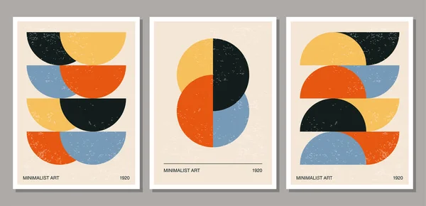 Conjunto de carteles de diseño geométrico mínimos de los años 20, plantilla vectorial — Archivo Imágenes Vectoriales