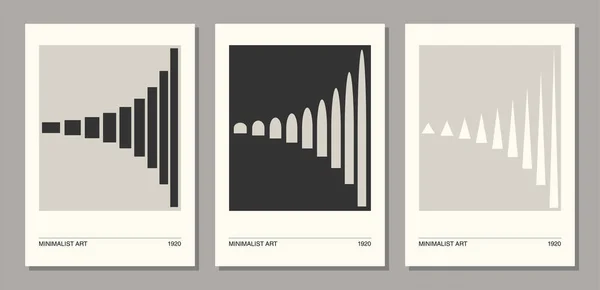 Set de póster de diseño geométrico minimalista de los años 20, plantilla vectorial — Archivo Imágenes Vectoriales
