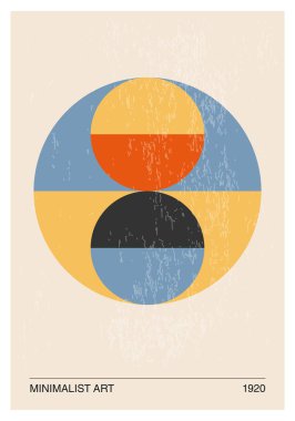 En az 20 'lik geometrik tasarım posteri, ilkel şekilli vektör şablonu