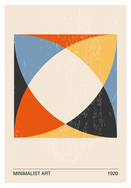 Плакат геометрического дизайна минимум 20 лет, векторный шаблон с примитивными формами