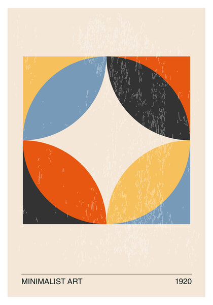 Плакат геометрического дизайна минимум 20 лет, векторный шаблон с примитивными формами