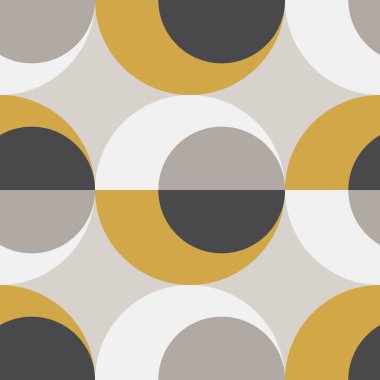 Şirin İskandinav geometrik desenli yarım daireli nötr renklerde.