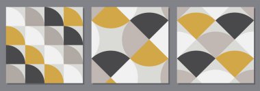 Soyut yaratıcı geometrik kompozisyona sahip minimalist, pürüzsüz desen dizisi