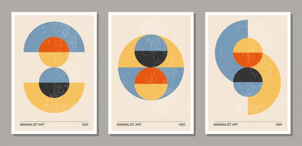 Conjunto de carteles de diseño geométrico mínimos de los años 20, plantilla vectorial — Vector de stock