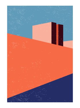 Modern yüzyılın ortalarında çağdaş estetik geometri mimari posteri