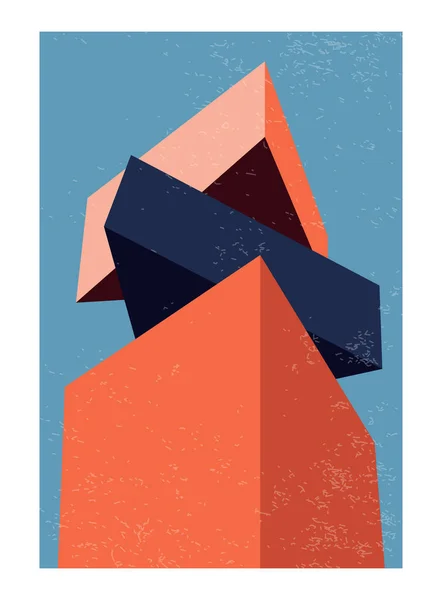 Samtida estetisk geometri arkitektur affisch i mitten av seklet modern stil — Stock vektor