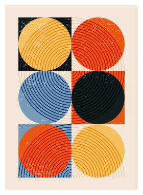 En az 20 'lik geometrik tasarım posteri, ilkel şekilli vektör şablonu