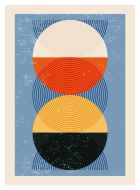 En az 20 'lik geometrik tasarım posteri, ilkel şekilli vektör şablonu