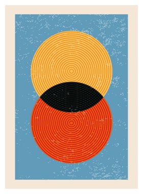 En az 20 'lik geometrik tasarım posteri, ilkel şekilli vektör şablonu