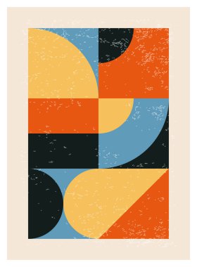 En az 20 'lik geometrik tasarım posteri, ilkel şekilli vektör şablonu