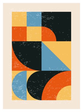 En az 20 'lik geometrik tasarım posteri, ilkel şekilli vektör şablonu