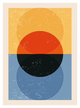 En az 20 'lik geometrik tasarım posteri, ilkel şekilli vektör şablonu