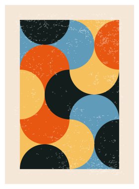 En az 20 'lik geometrik tasarım posteri, ilkel şekilli vektör şablonu