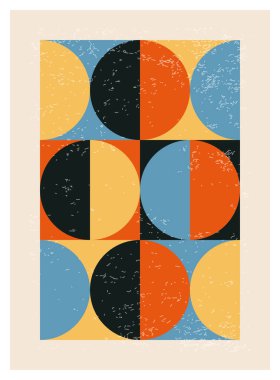 En az 20 'lik geometrik tasarım posteri, ilkel şekilli vektör şablonu