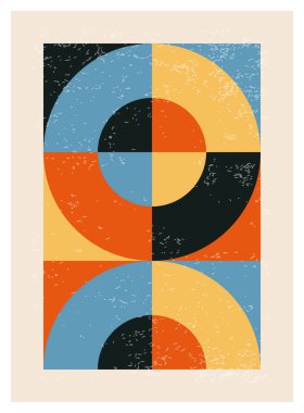 En az 20 'lik geometrik tasarım posteri, ilkel şekilli vektör şablonu