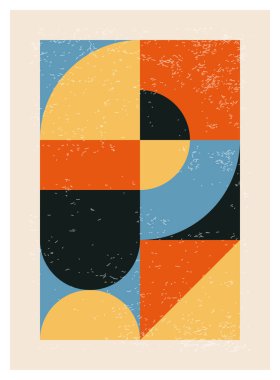 En az 20 'lik geometrik tasarım posteri, ilkel şekilli vektör şablonu