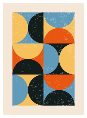 En az 20 'lik geometrik tasarım posteri, ilkel şekilli vektör şablonu