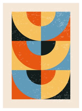 En az 20 'lik geometrik tasarım posteri, ilkel şekilli vektör şablonu