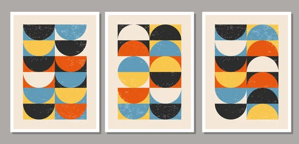 Set de póster de diseño geométrico minimalista de los años 20, plantilla vectorial formas primitivas — Archivo Imágenes Vectoriales