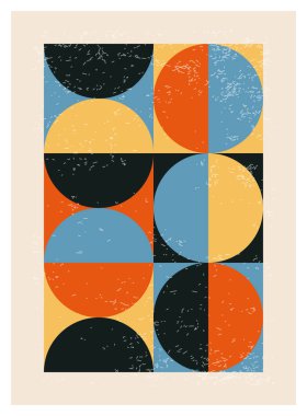 En az 20 'lik geometrik tasarım posteri, ilkel şekilli vektör şablonu