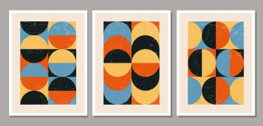 En az 20 'lik geometrik tasarım poster seti, vektör şablonu ilkel şekiller