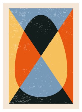 En az 20 'lik geometrik tasarım posteri, ilkel şekilli vektör şablonu