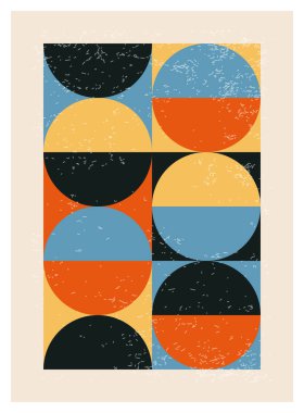 En az 20 'lik geometrik tasarım posteri, ilkel şekilli vektör şablonu