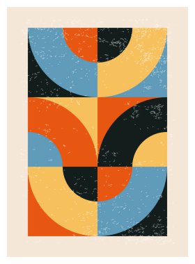 En az 20 'lik geometrik tasarım posteri, ilkel şekilli vektör şablonu