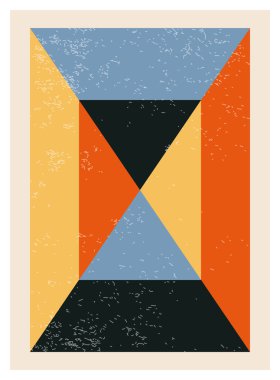 En az 20 'lik geometrik tasarım posteri, ilkel şekilli vektör şablonu