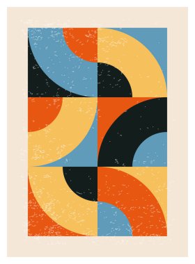 En az 20 'lik geometrik tasarım posteri, ilkel şekilli vektör şablonu