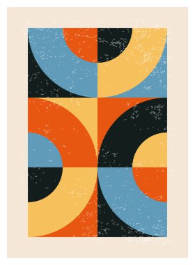 En az 20 'lik geometrik tasarım posteri, ilkel şekilli vektör şablonu