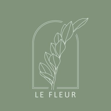 Moda minimalist botanik soyut bohem tasarım simgesi