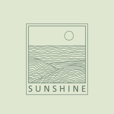 Moda minimalist manzara soyut bohem tasarım simgesi