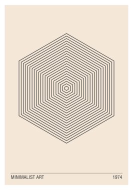 En az 20 'lik geometrik tasarım posteri, ilkel şekilli vektör şablonu