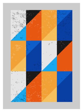 Minimum geometrik tasarım posteri, ilkel şekilli vektör şablonu