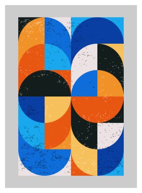 Minimum geometrik tasarım posteri, ilkel şekilli vektör şablonu