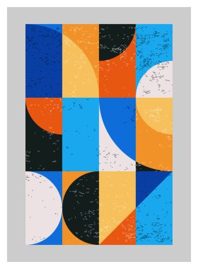 Minimum geometrik tasarım posteri, ilkel şekilli vektör şablonu