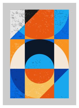 Minimum geometrik tasarım posteri, ilkel şekilli vektör şablonu