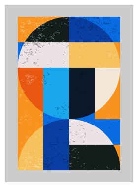 Minimum geometrik tasarım posteri, ilkel şekilli vektör şablonu