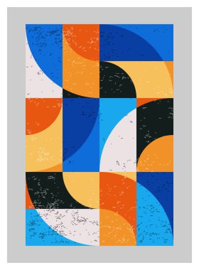 Minimum geometrik tasarım posteri, ilkel şekilli vektör şablonu