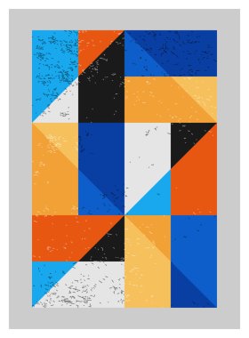 Minimum geometrik tasarım posteri, ilkel şekilli vektör şablonu