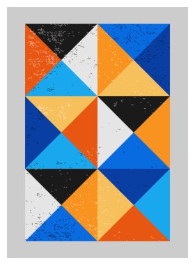 Minimum geometrik tasarım posteri, ilkel şekilli vektör şablonu