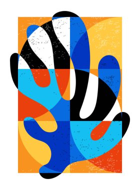 Minimum geometrik tasarım posteri, ilkel şekilli vektör şablonu